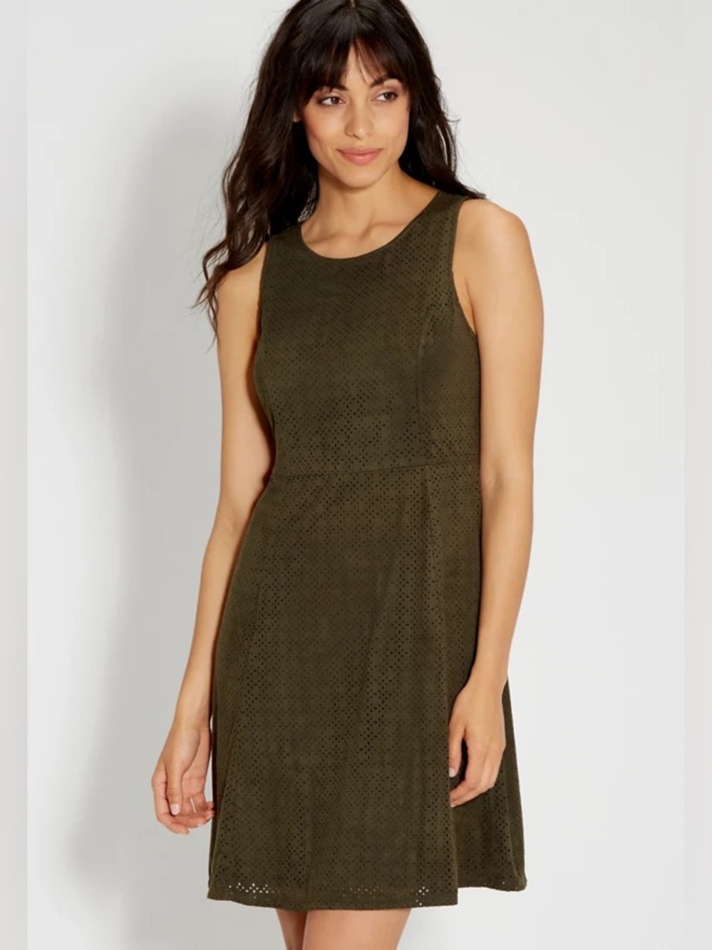 Maurices Olive Eyelet Sleeveless Dress